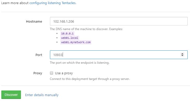 Discovering the Tentacle cluster by hostname in Octopus