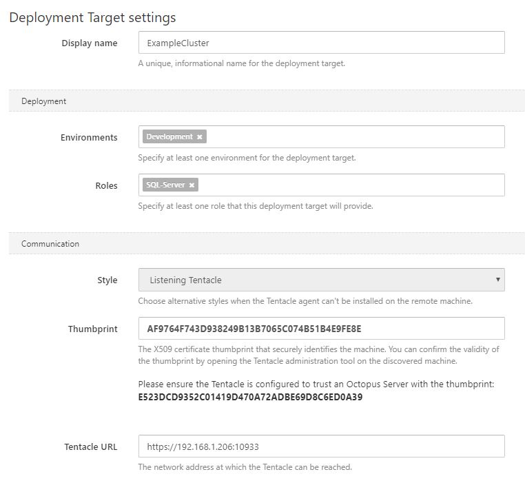 Naming the new target and assigning it a role